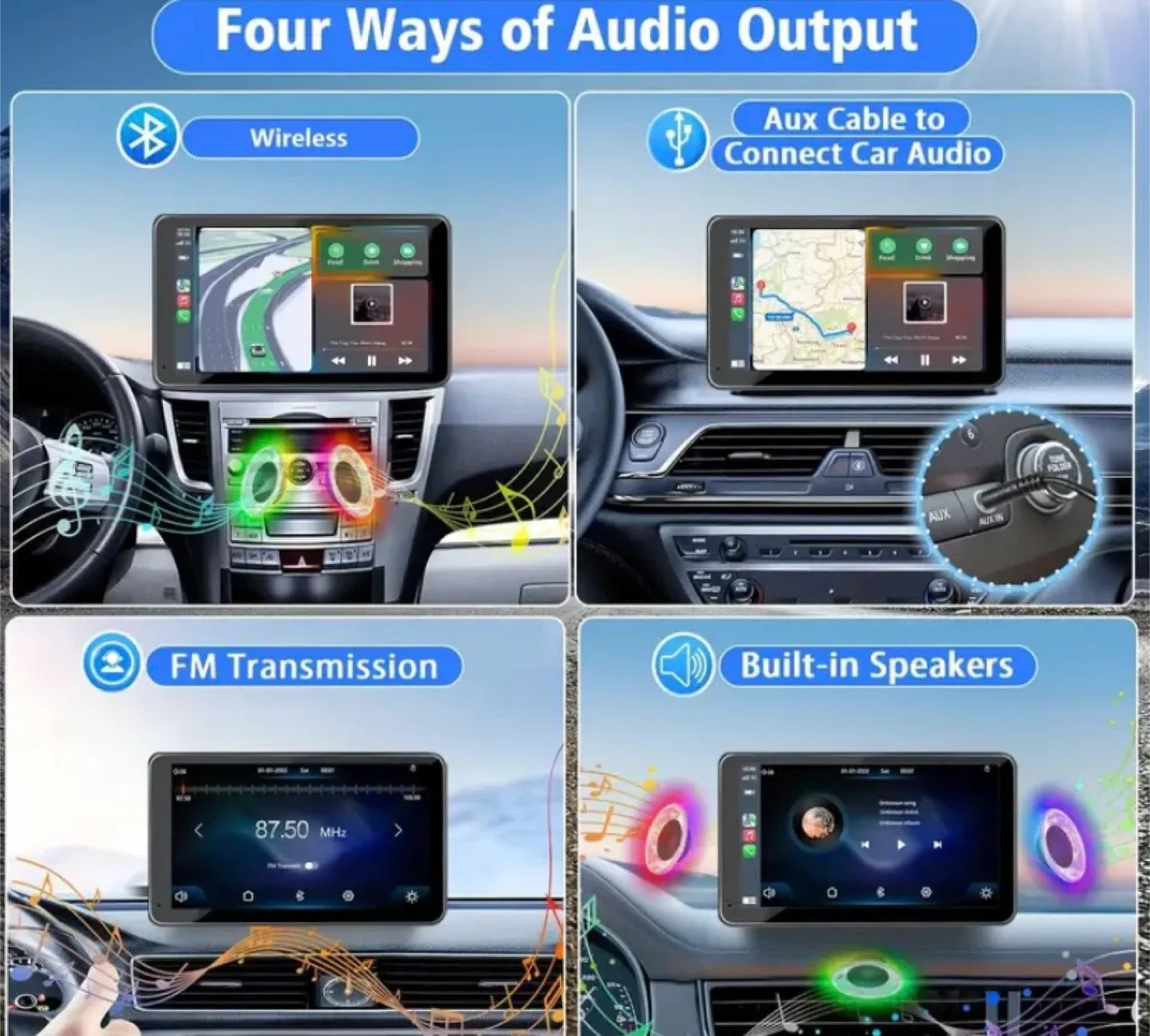 WHATOOK 7" CarPlay & Android Auto PND image indicator(7)