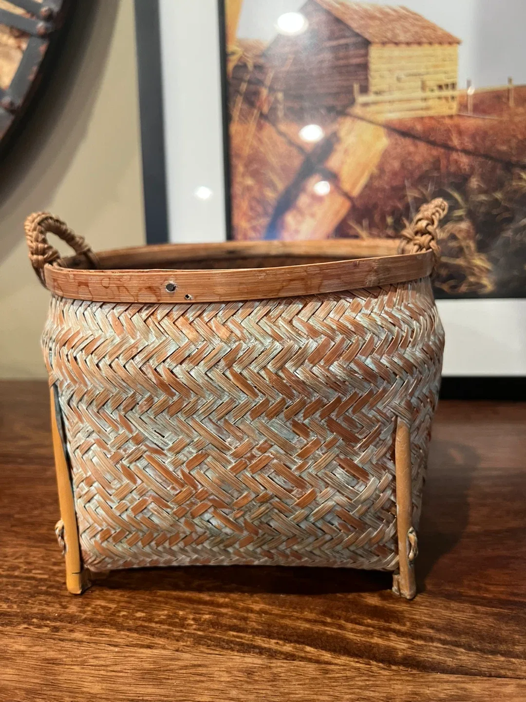 Vintage Bamboo Basket
