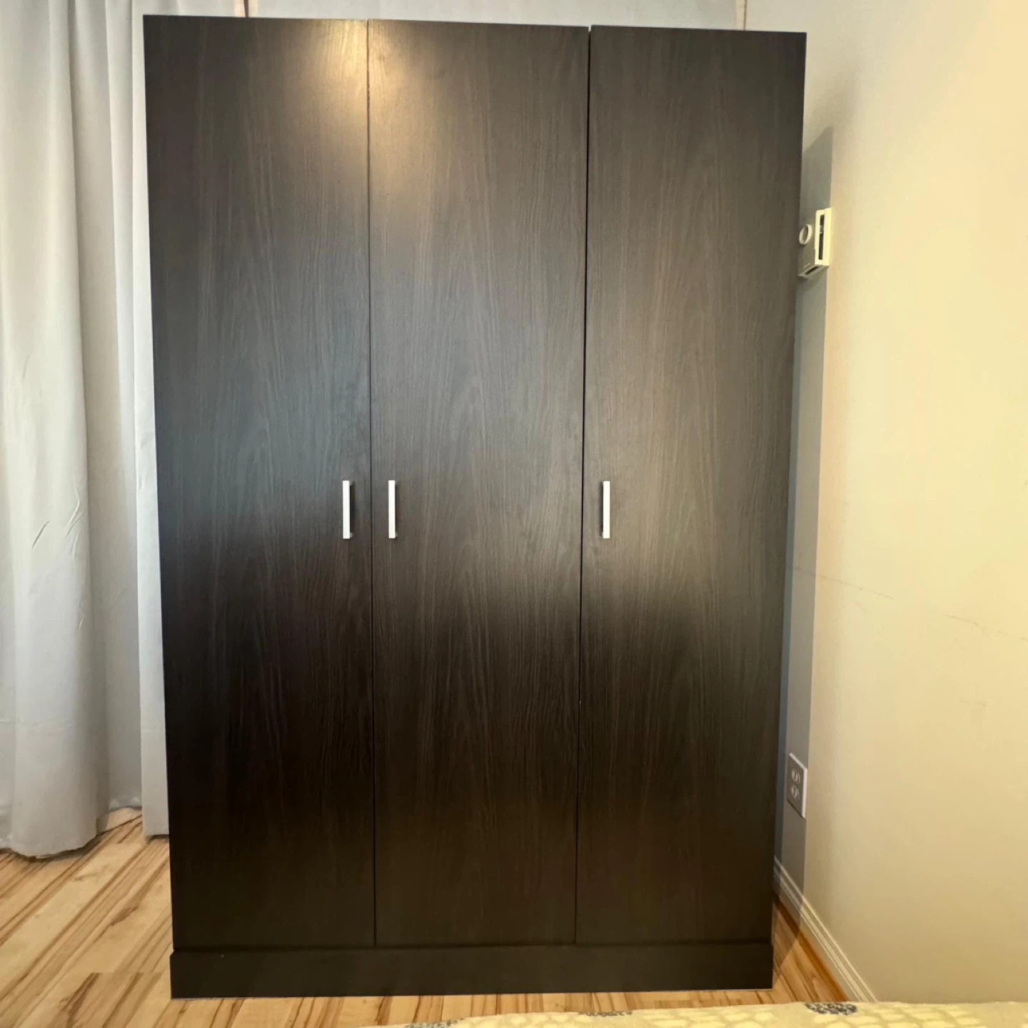 Dark Brown Wardrobe with 3 Doors