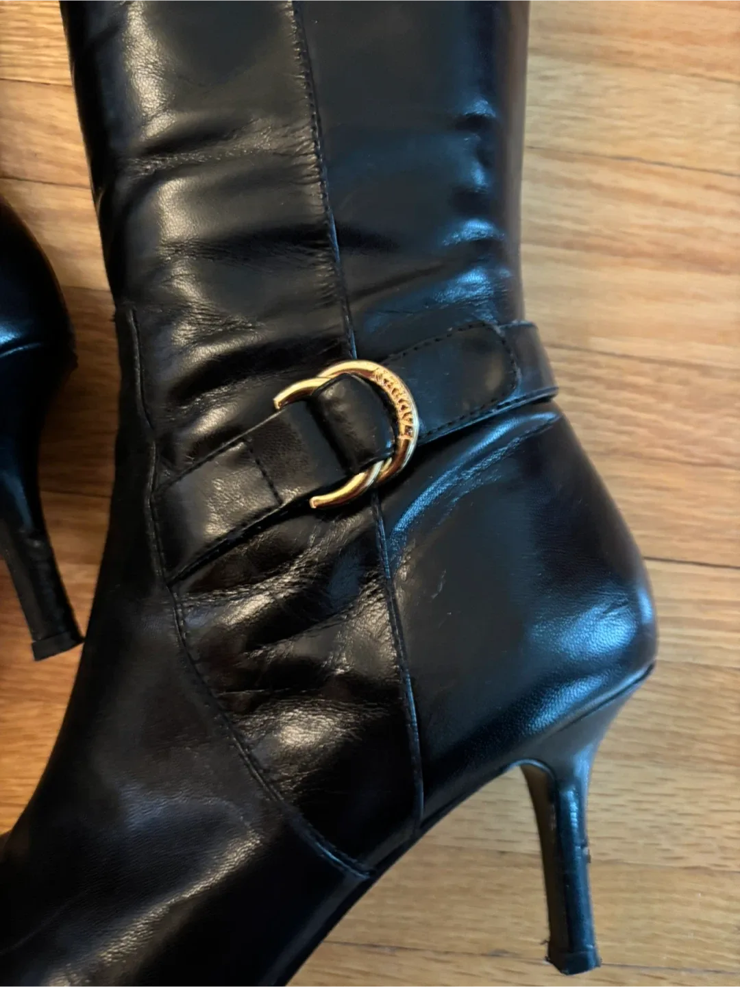 Ralph Lauren Black Leather Knee High Boots image indicator(3)