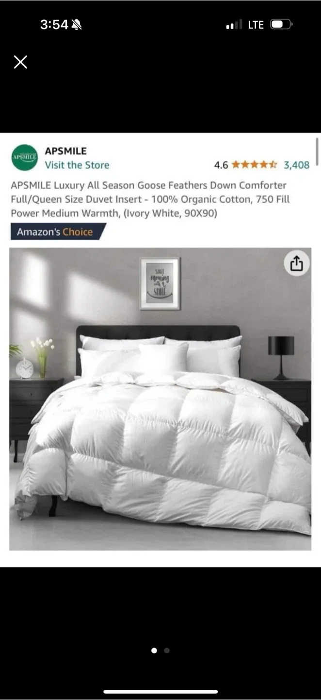 Sealed!Queen COTTON!Goose Feather Down Comforter  White thumbnail