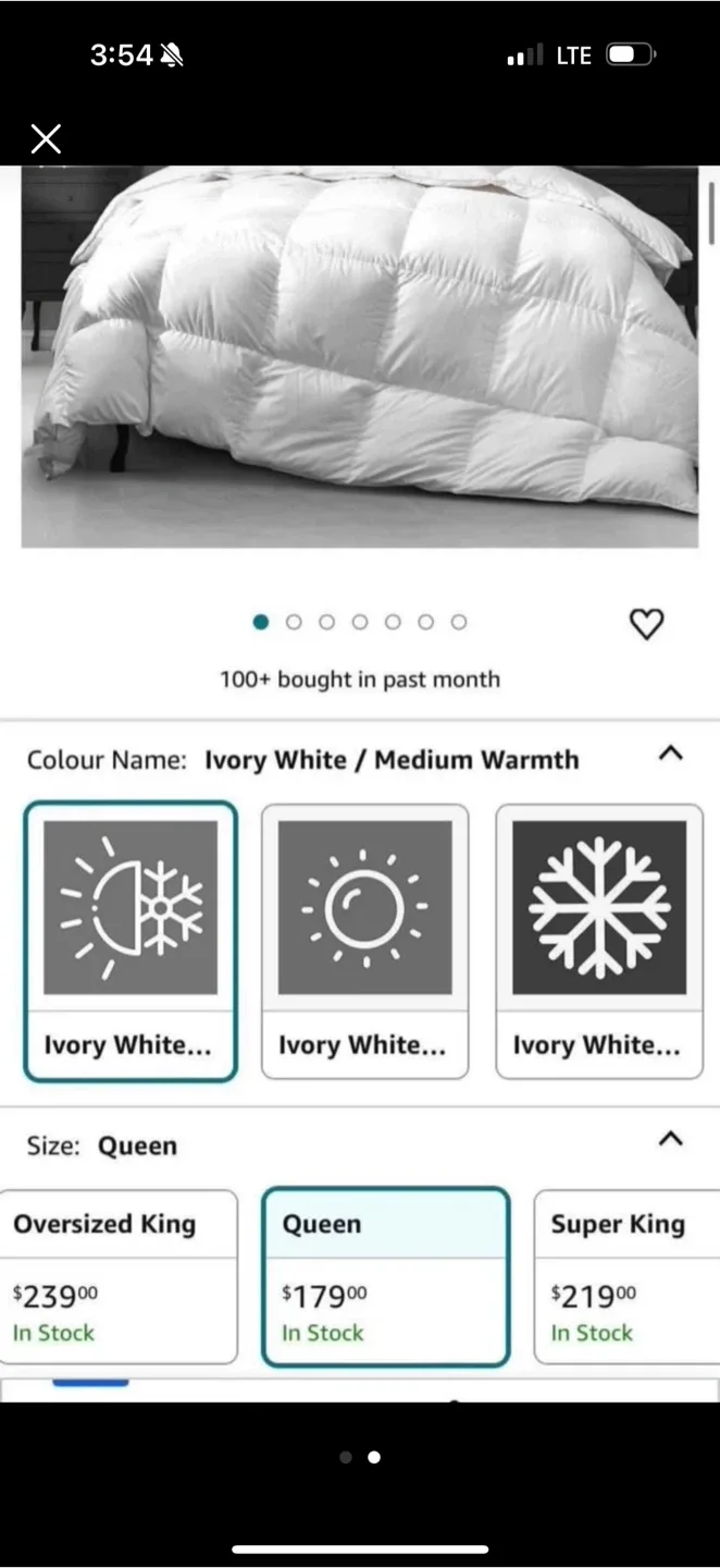 Sealed!Queen COTTON!Goose Feather Down Comforter  White image indicator(2)