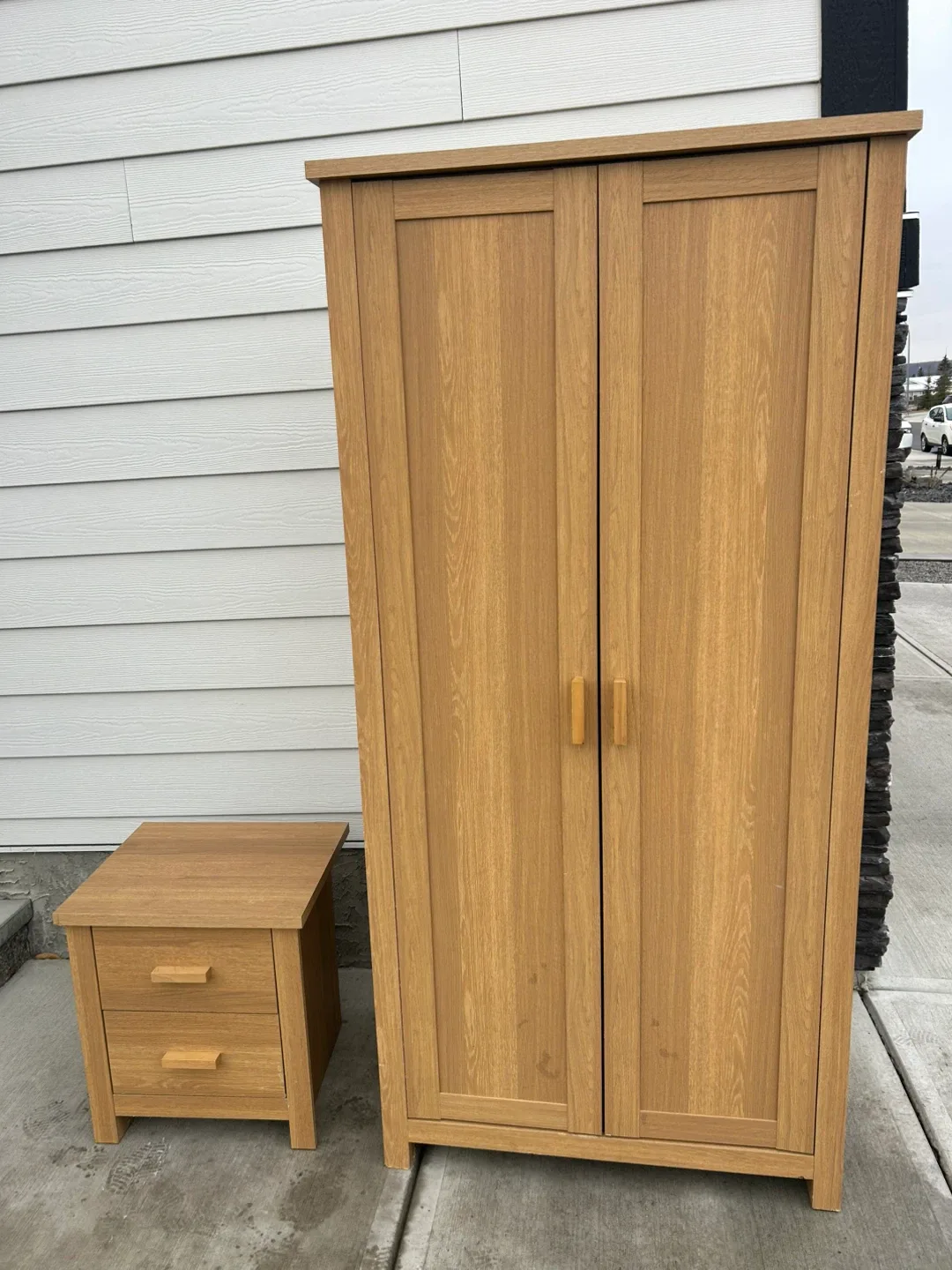Set of wardrobe and nightstand