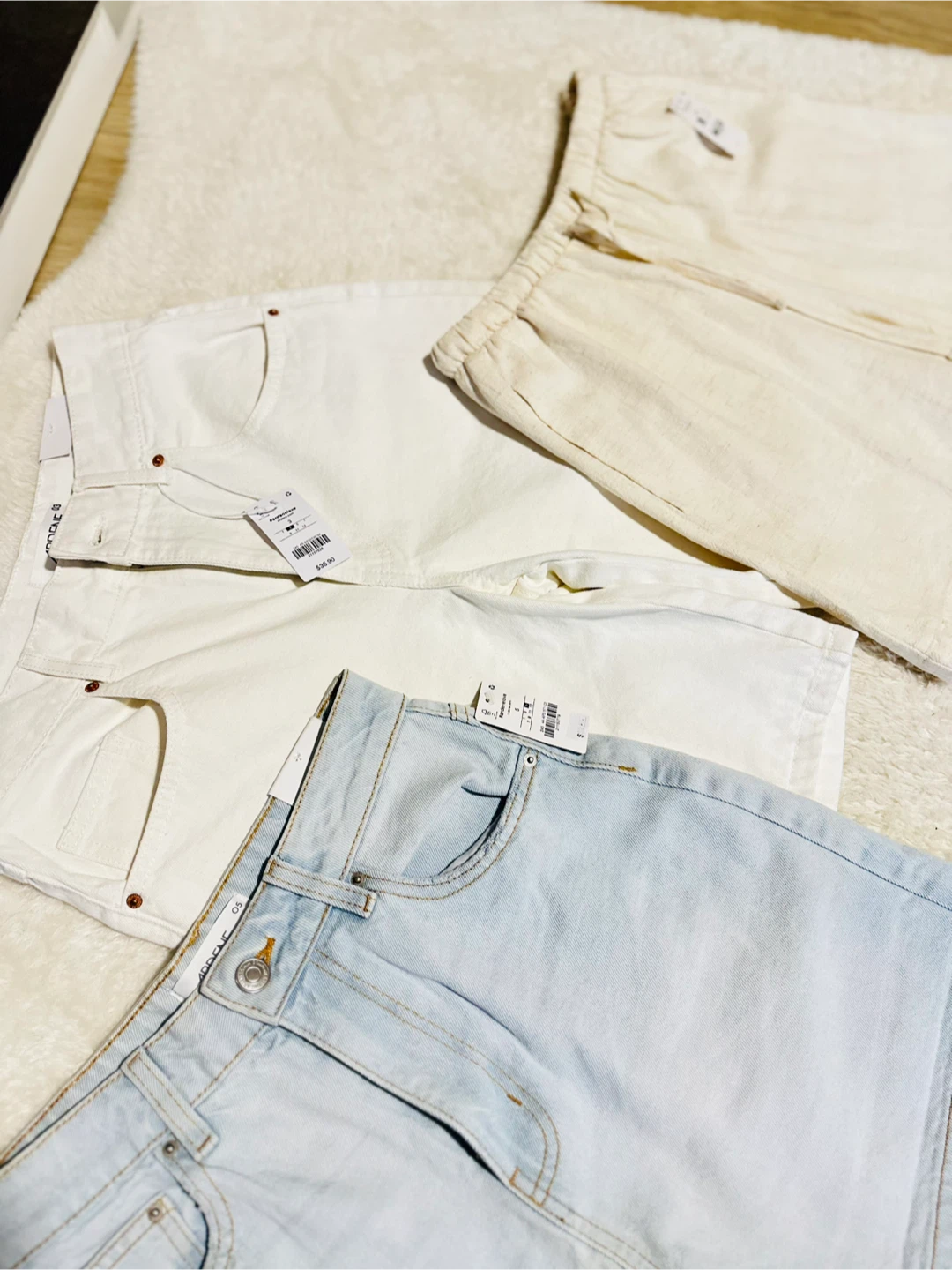 THREE BRAND NEW SHORTS BLUE WHITE BEIGE - SMALL, 3, 5 - photo 2