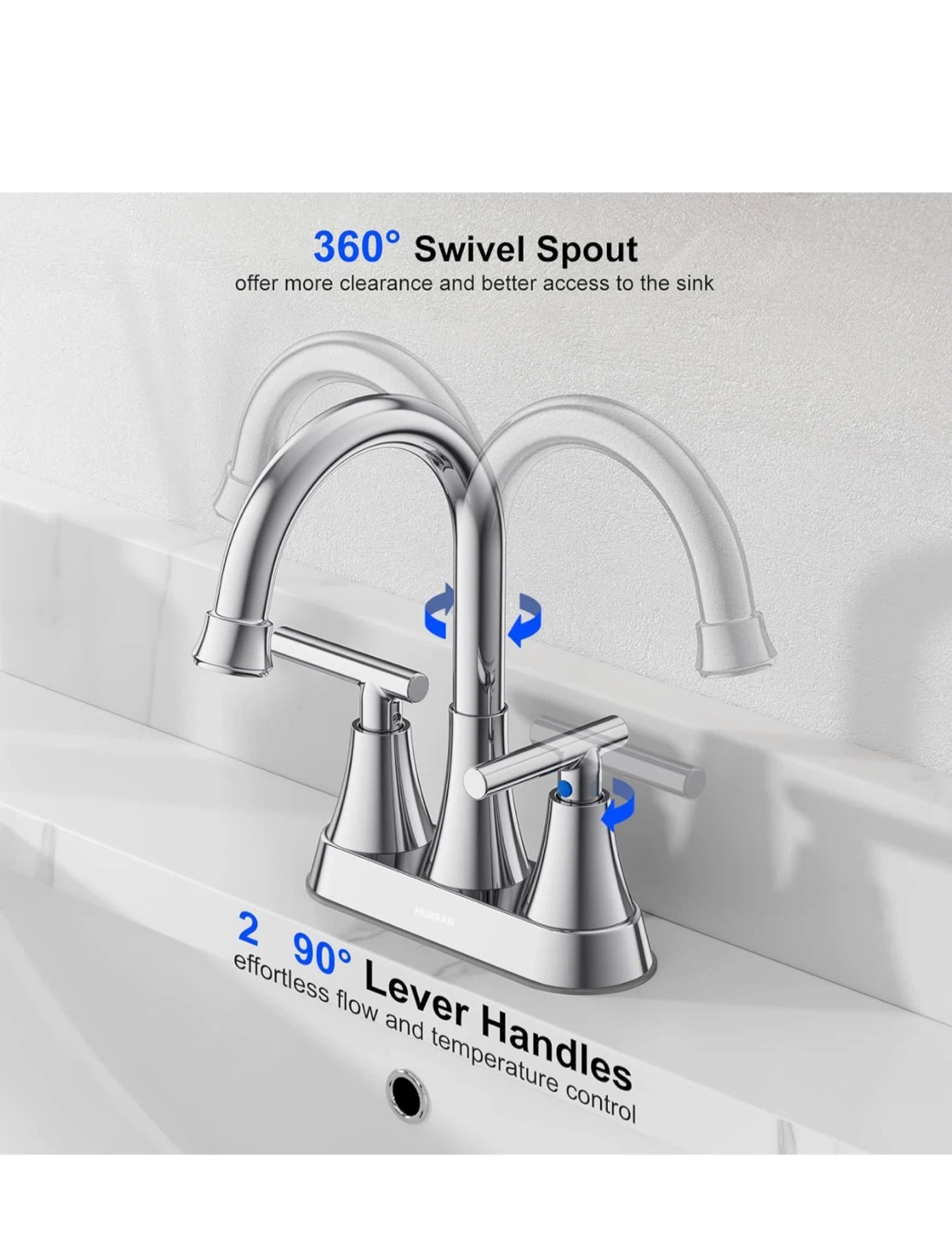 🚰 4" Chrome Bathroom Sink Faucet - photo 5