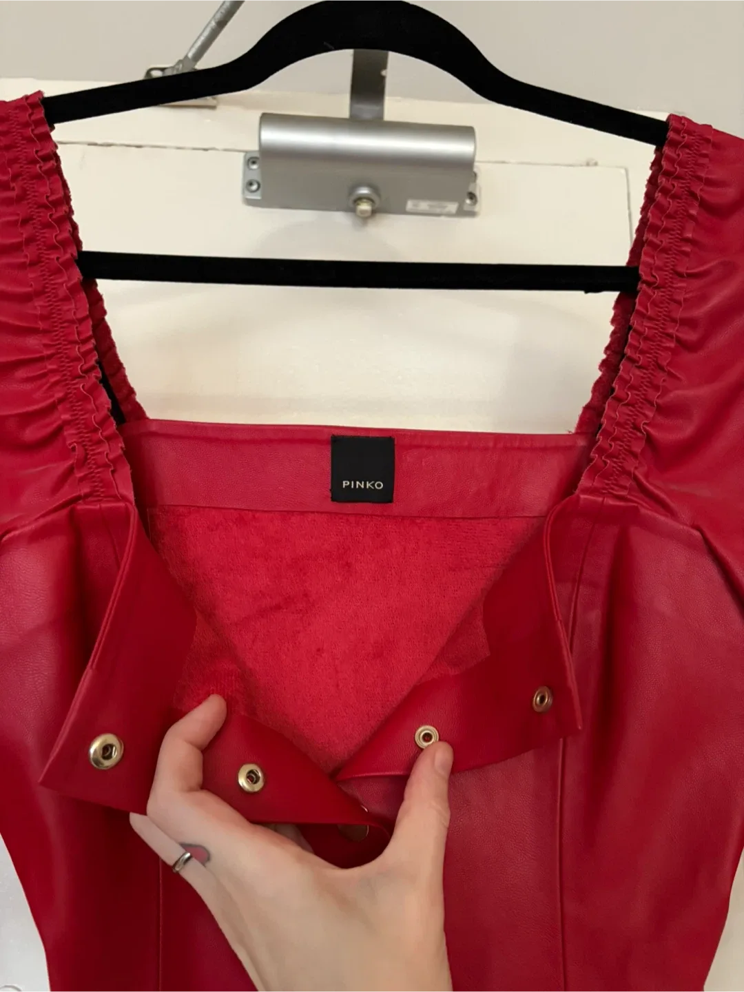 Pinko Red Leather Top - Size 40 (EU) image indicator(3)