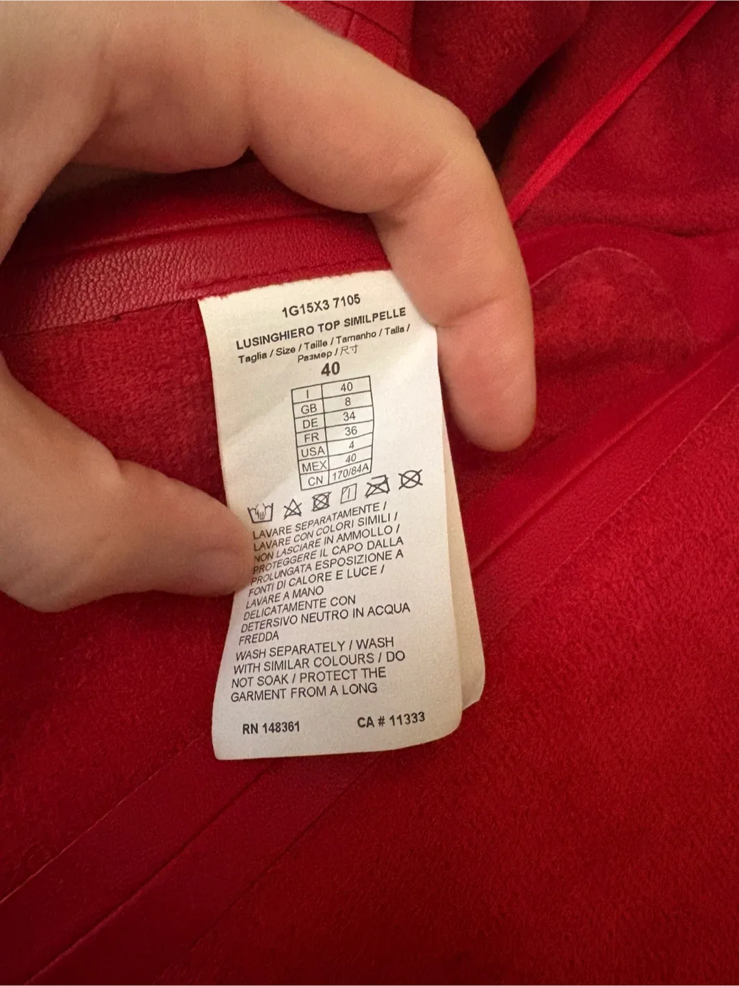 Pinko Red Leather Top - Size 40 (EU) image indicator(4)