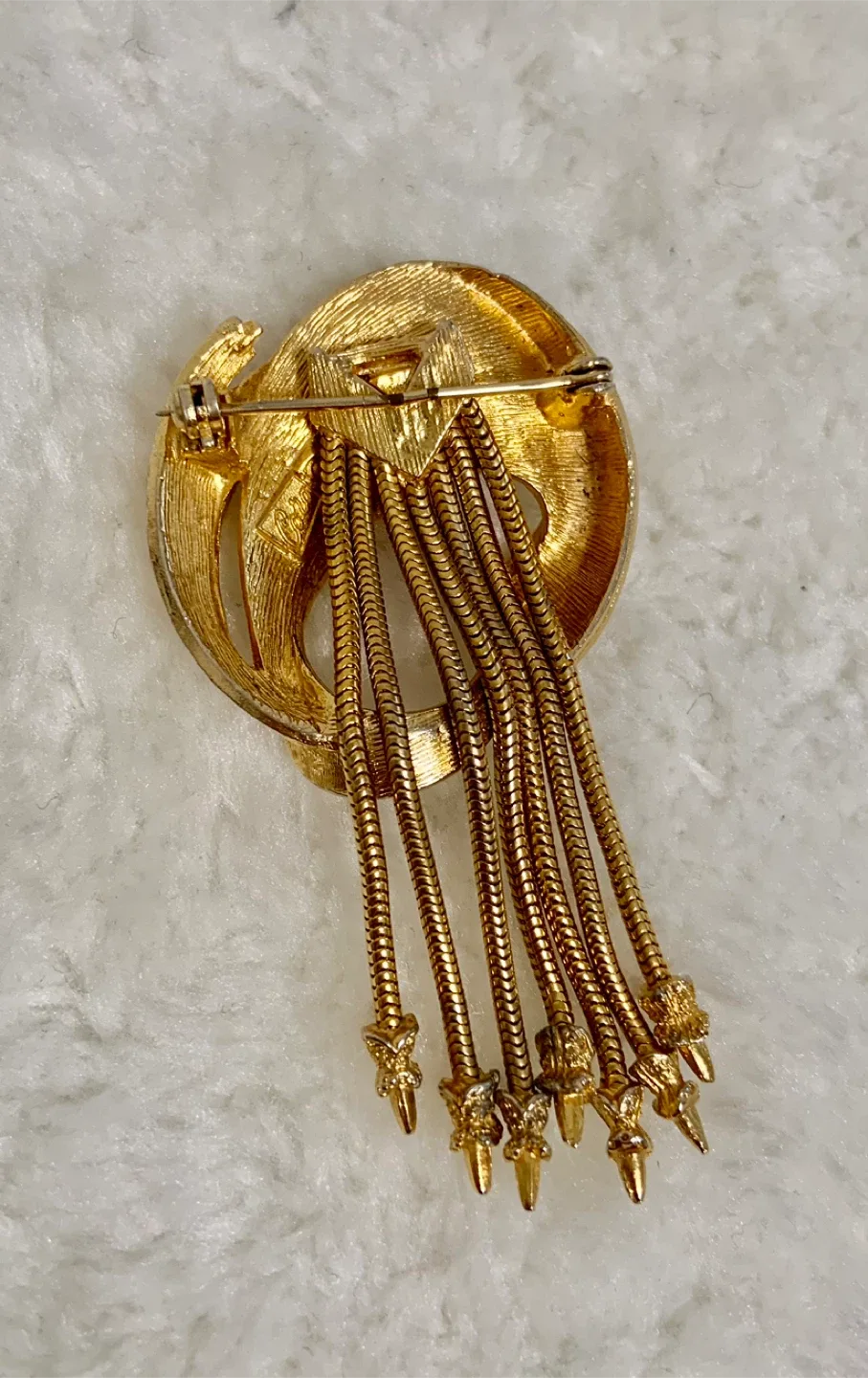 Coro Gold-Tone Brooch with Golden  Tassels image indicator(3)