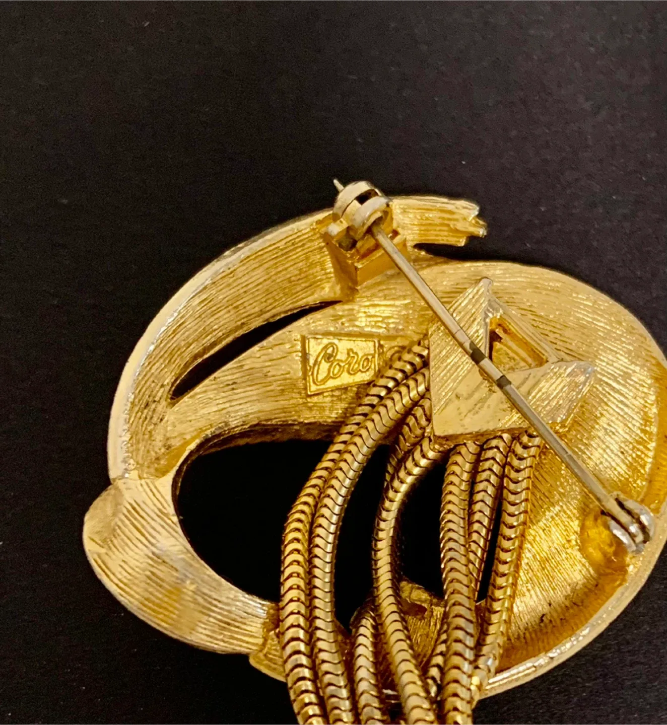 Coro Gold-Tone Brooch with Golden  Tassels image indicator(4)