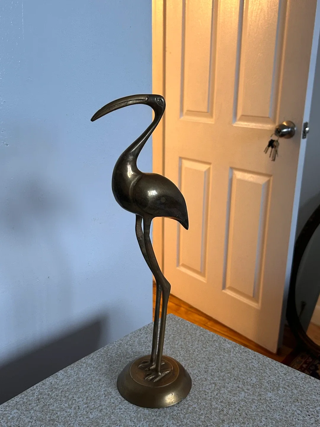 Brass Crane Statue - Made in India thumbnail
