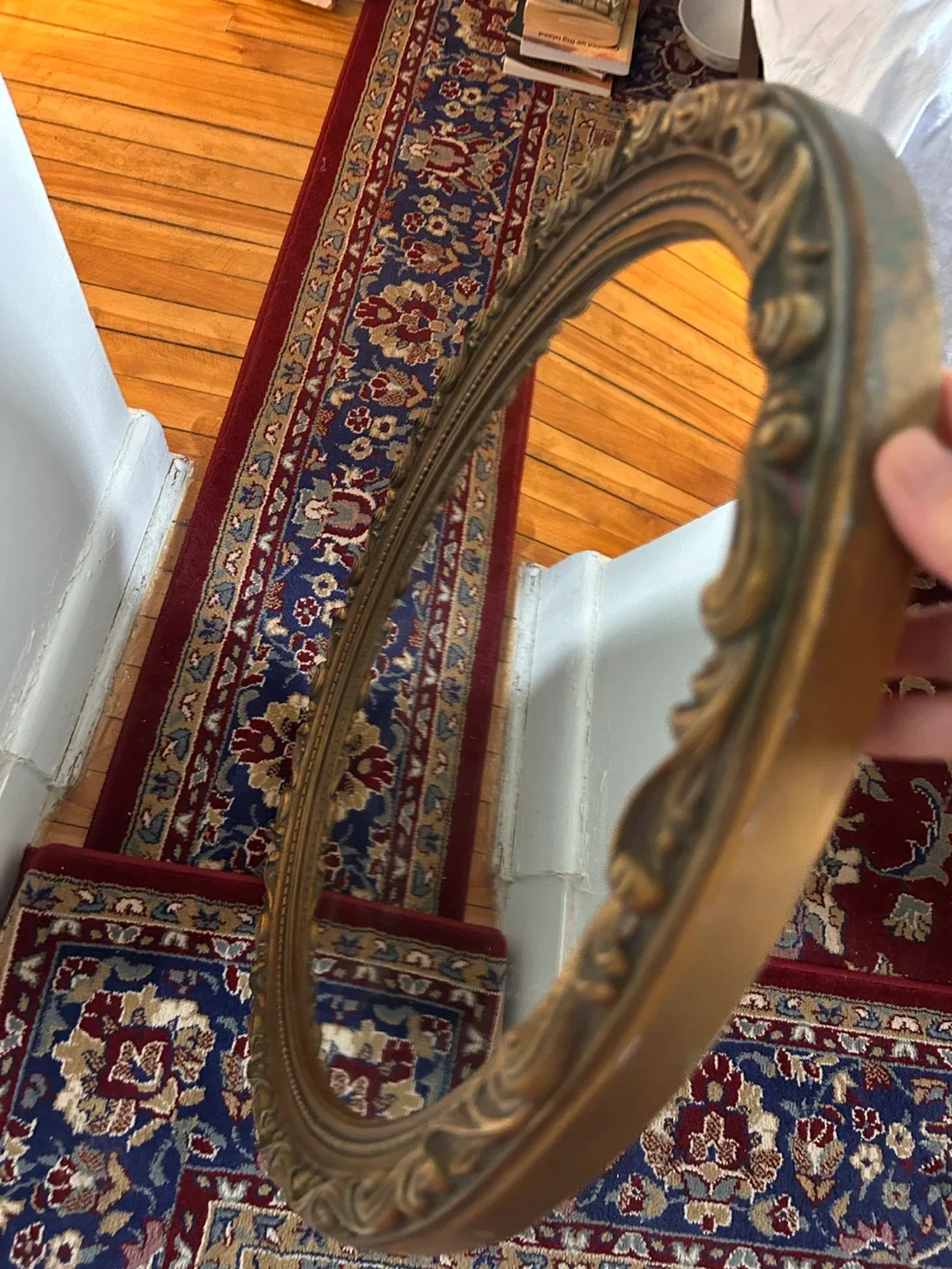 Ornate Oval Framed Mirror image indicator(4)