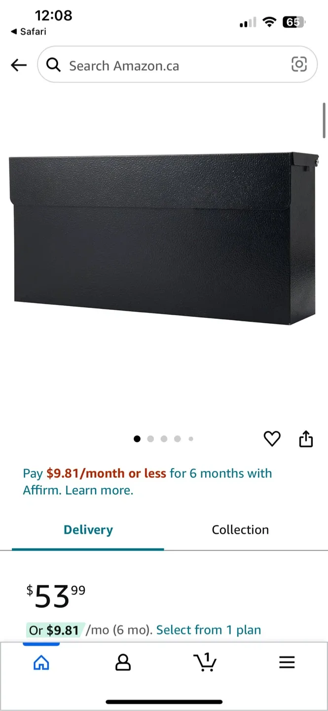 YEVVAIOC Wall-Mount Mailbox - Black, New in Box! image indicator(6)