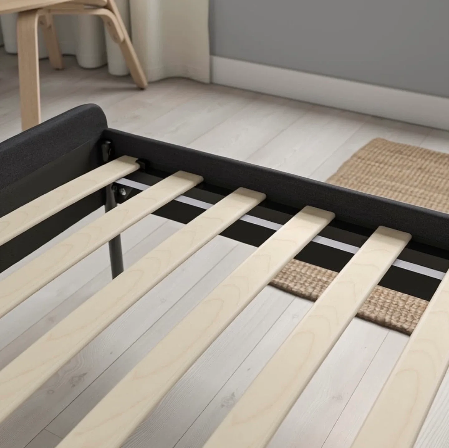 IKEA SLATTUM Bed Frame - Queen size (light grey) image indicator(3)