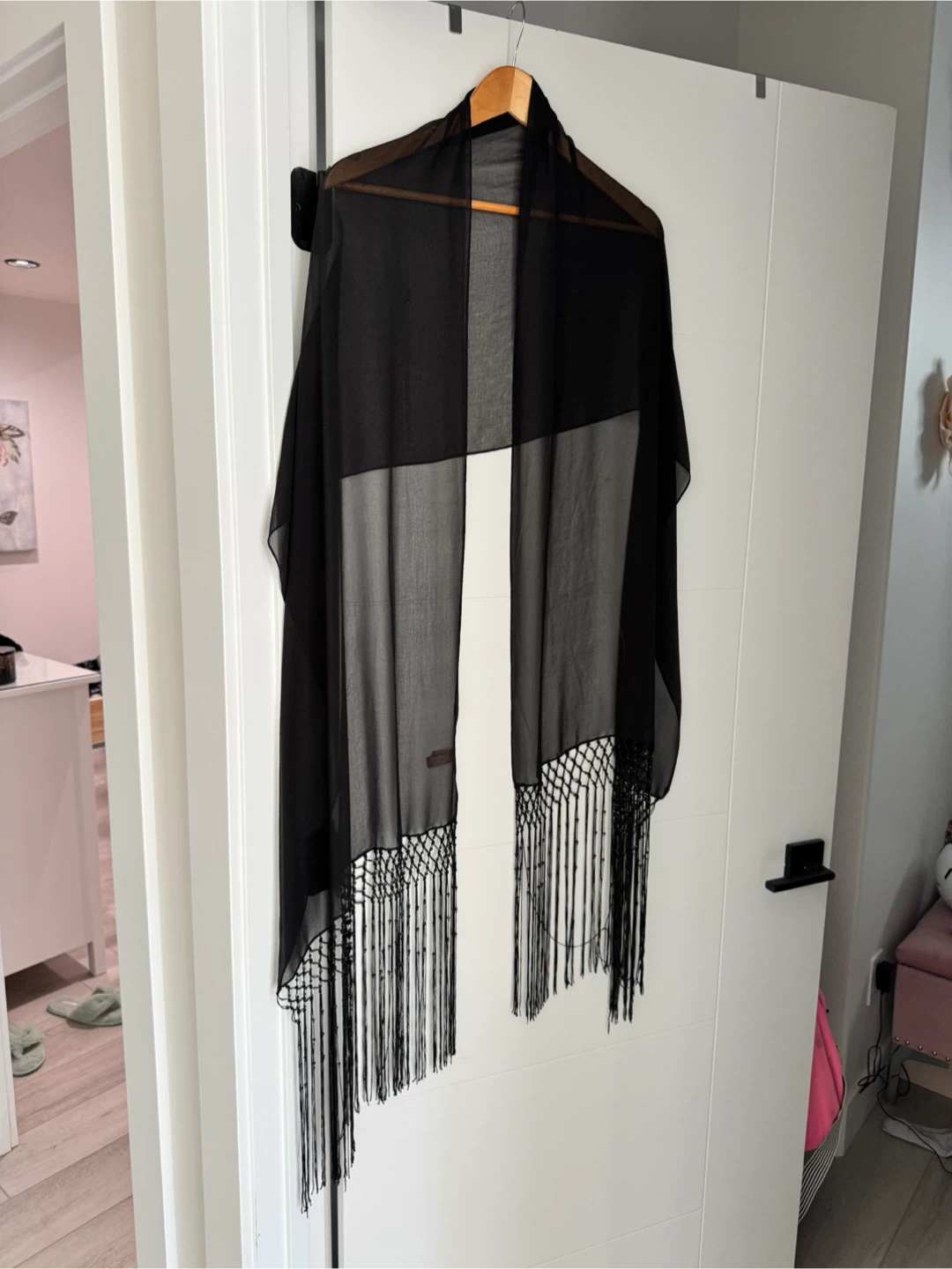 Black Shawl with Fringe