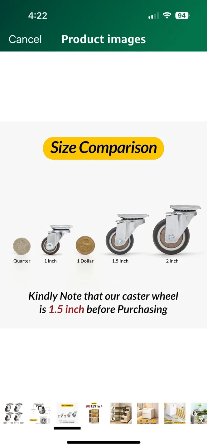 Small Furniture Wheels - Set of 4 image indicator(2)