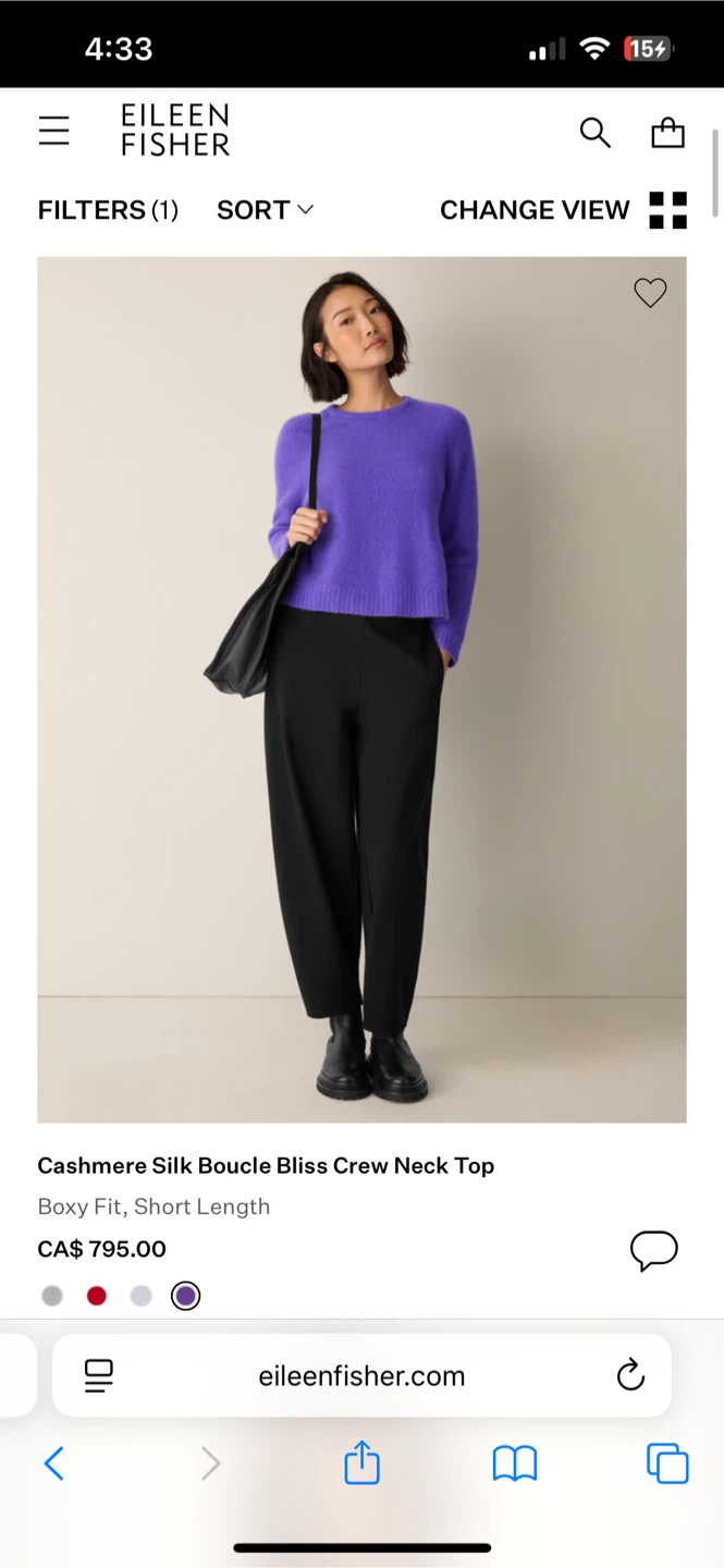 Eileen Fisher 100% Cashmere Sweater - Size M - photo 4