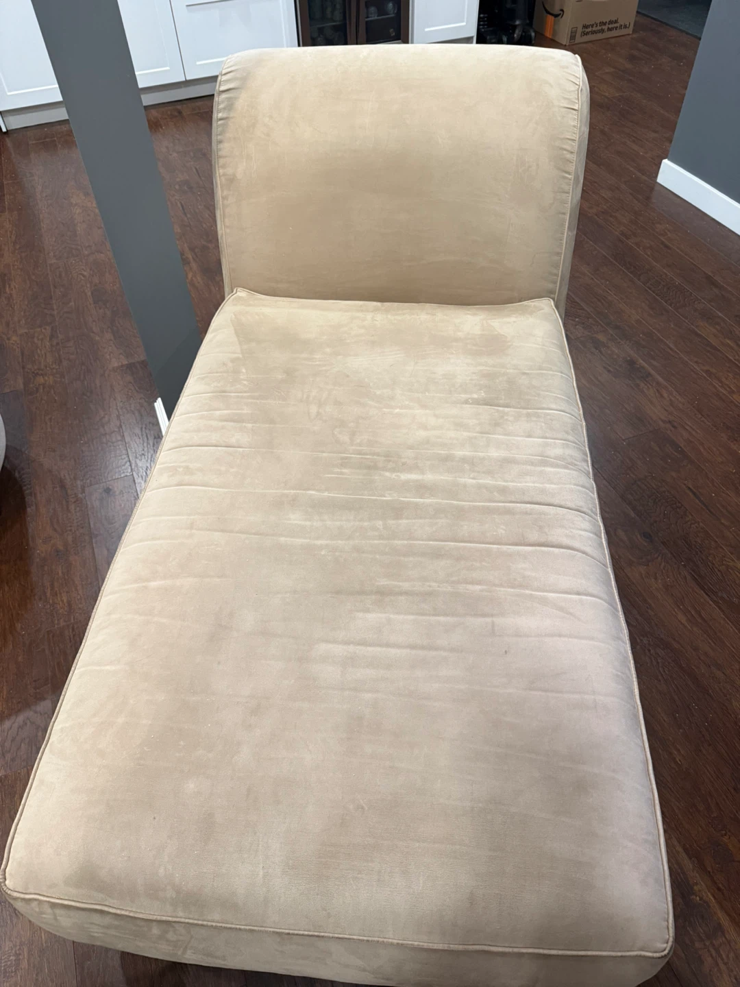 Beige Chaise Lounge Chair