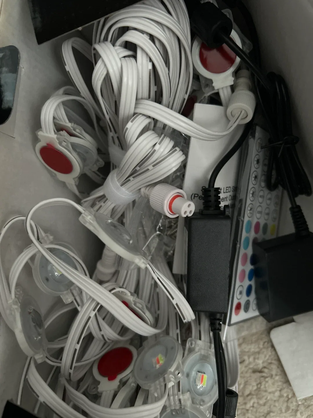 100FT Outdoor RGB Lights, Waterproof LED Eaves Lights image indicator(3)