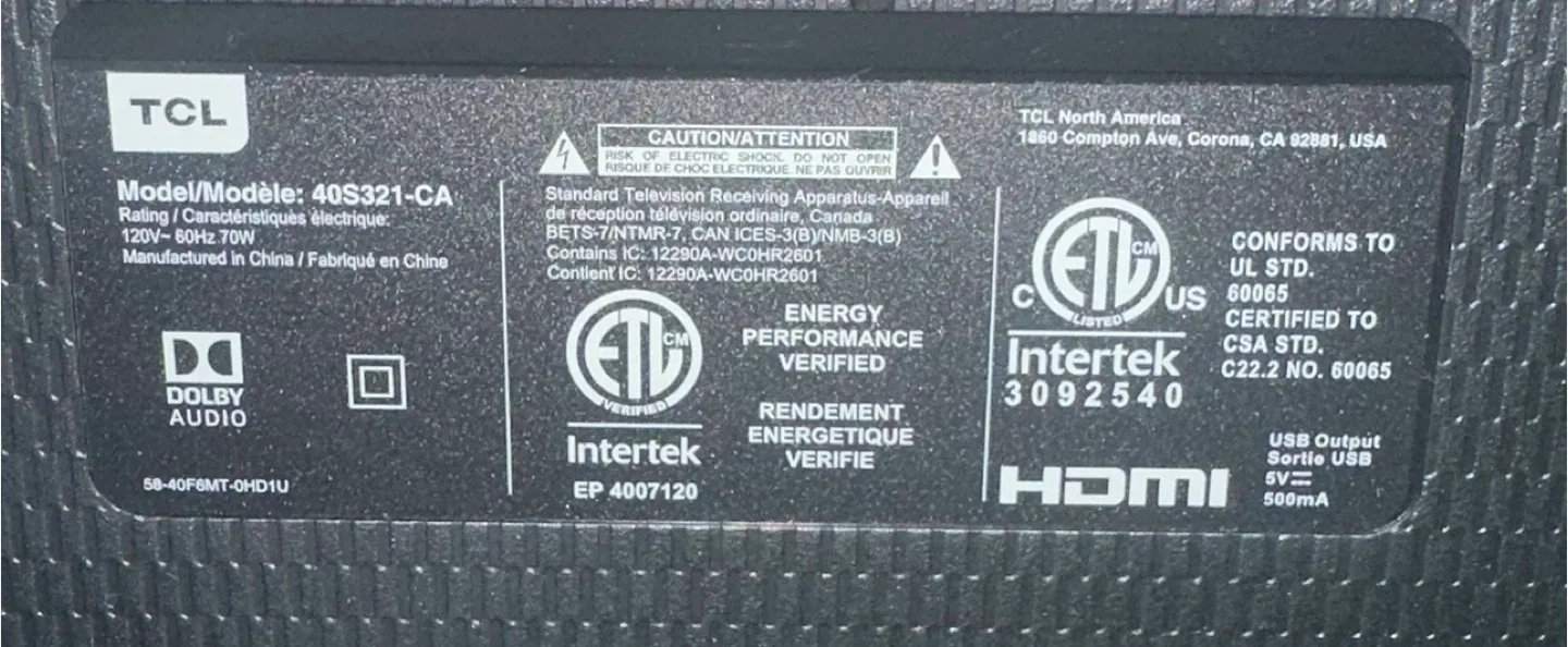 TCL Roku TV 40” image indicator(6)