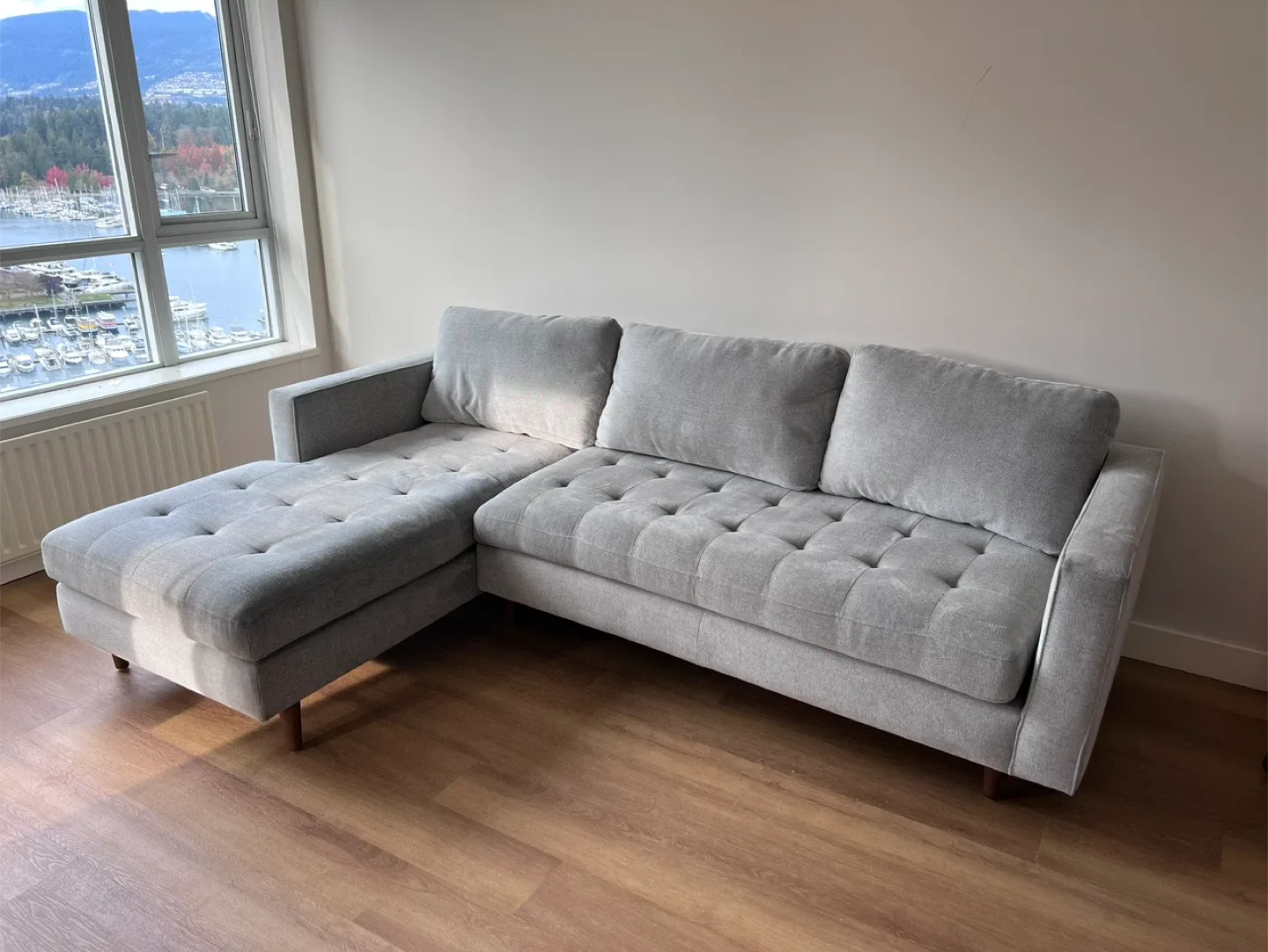 Urbanbarn Grey Sectional Sofa with Chaise Lounge image indicator(6)