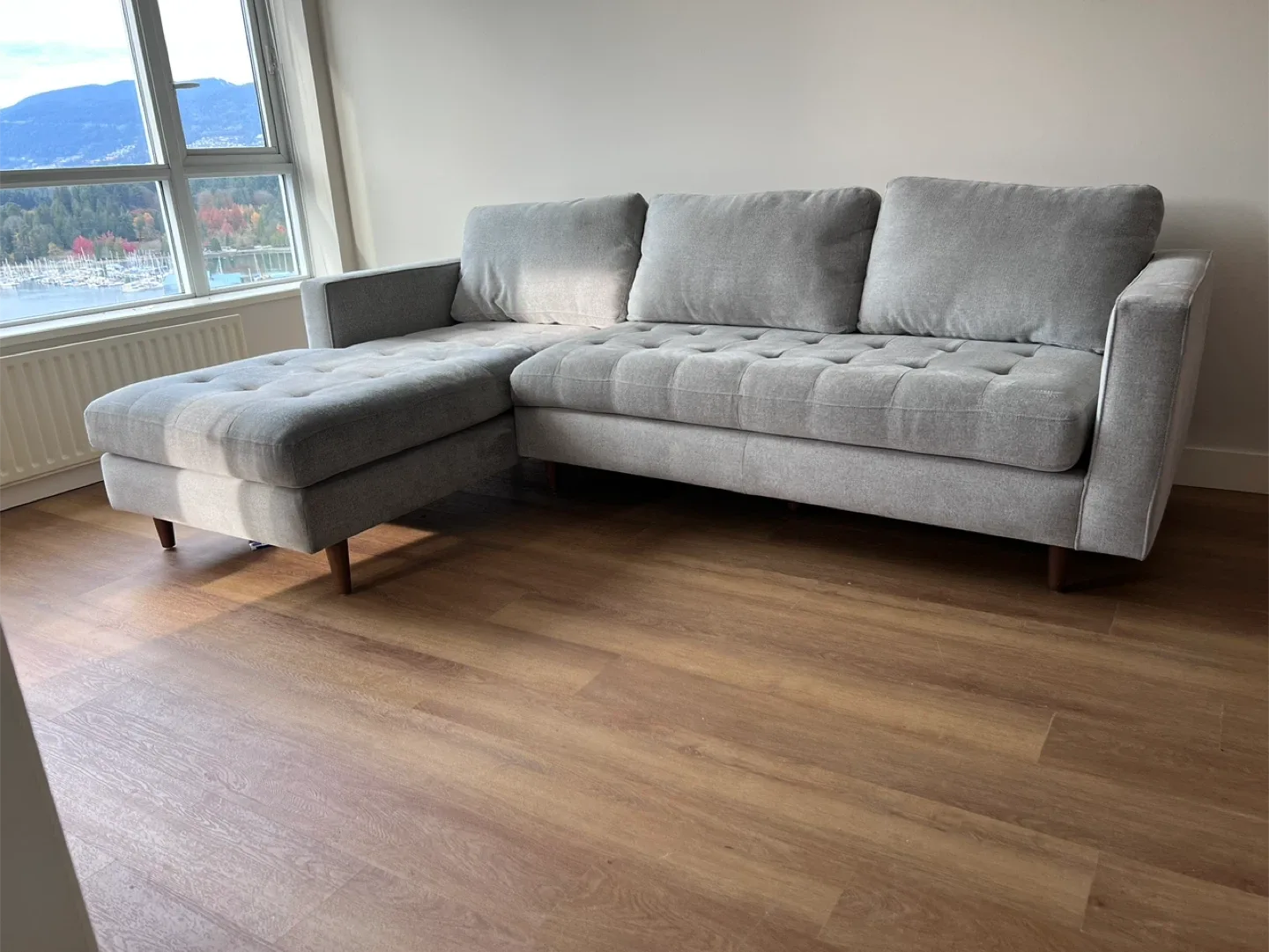 Urbanbarn Grey Sectional Sofa with Chaise Lounge image indicator(5)