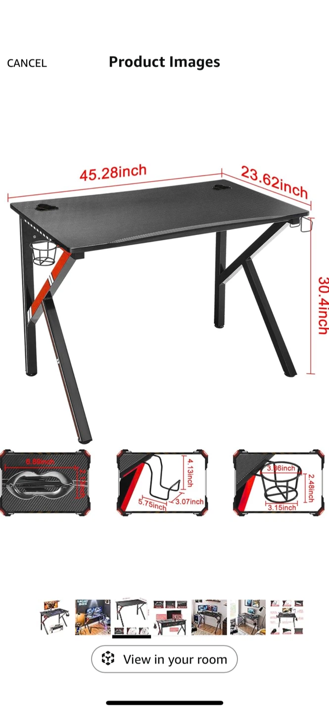 MR Iron stone carbon gaming desk - photo 2