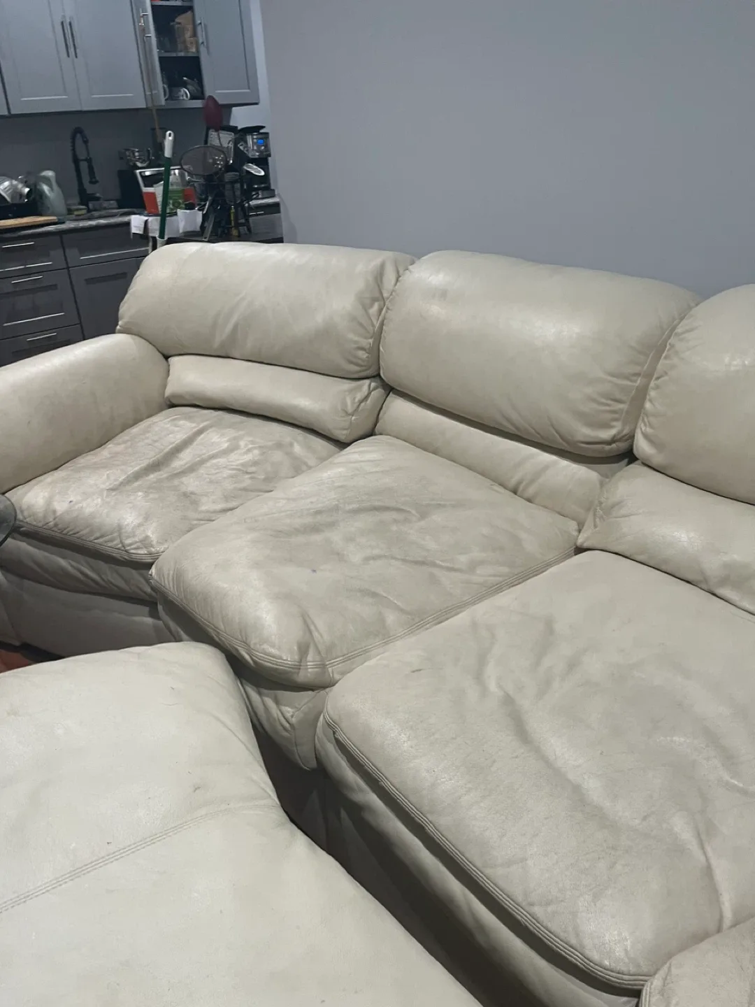 Leather Sectional Sofa with Ottoman image indicator(2)