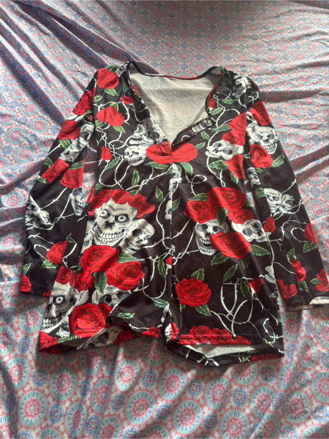 Skull & Roses Print Romper new