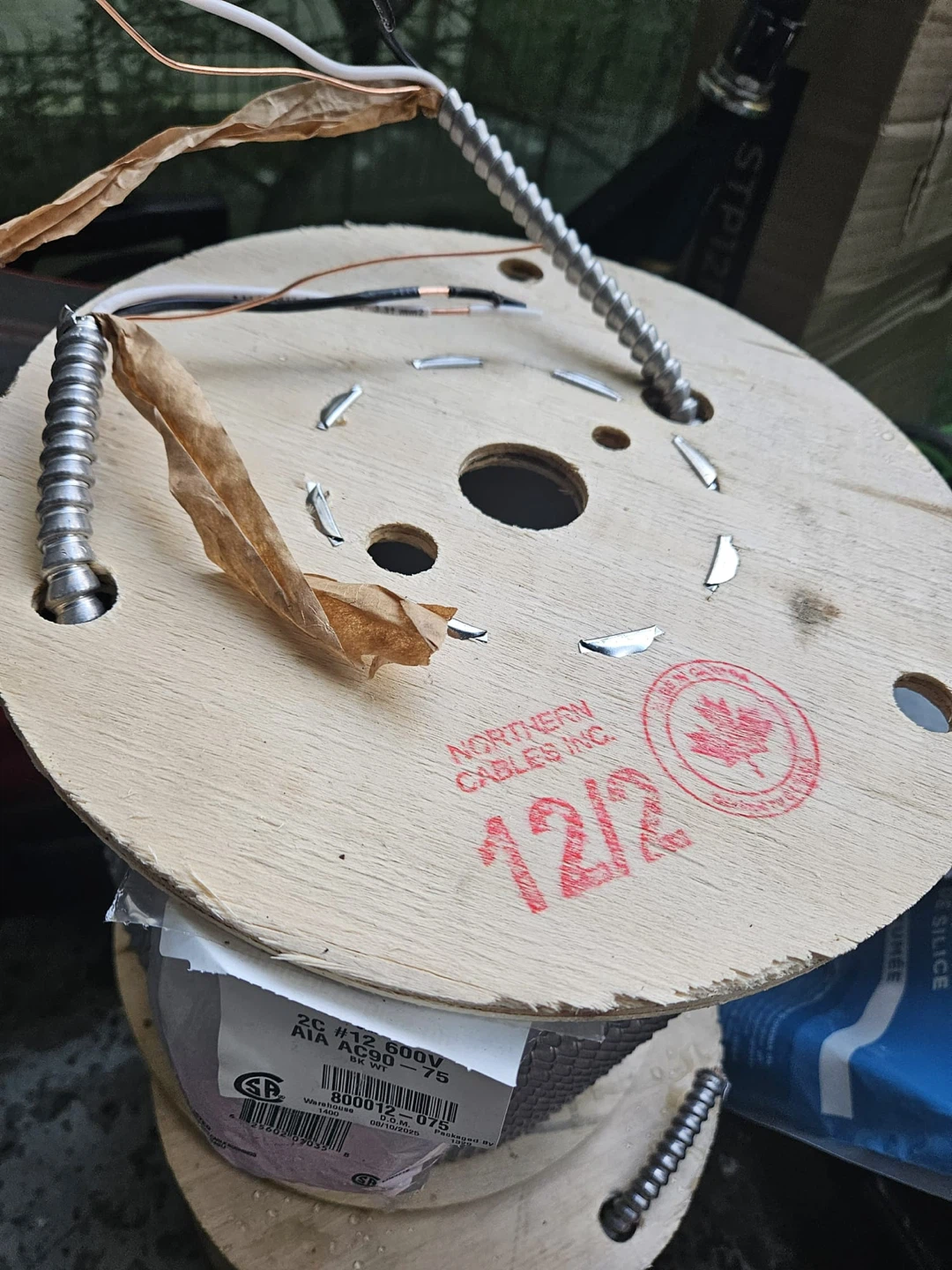 AC90 BX cable 12/2, 75 meters, 210$