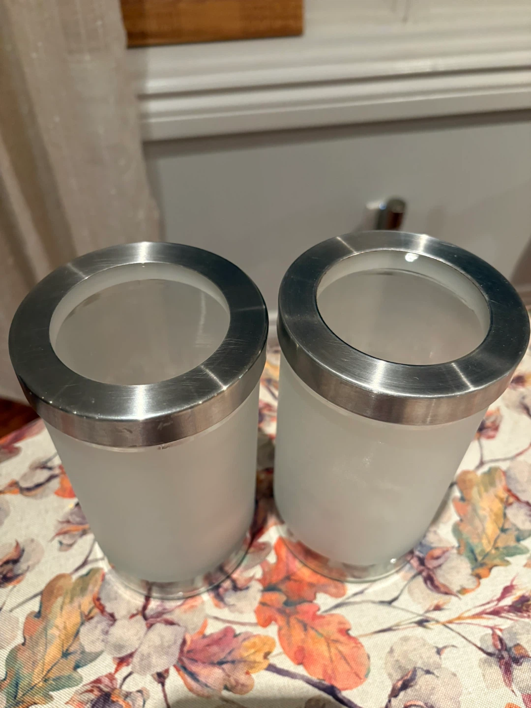 Frosted Glass Jars with Metal Lids - Set of 2 - photo 2