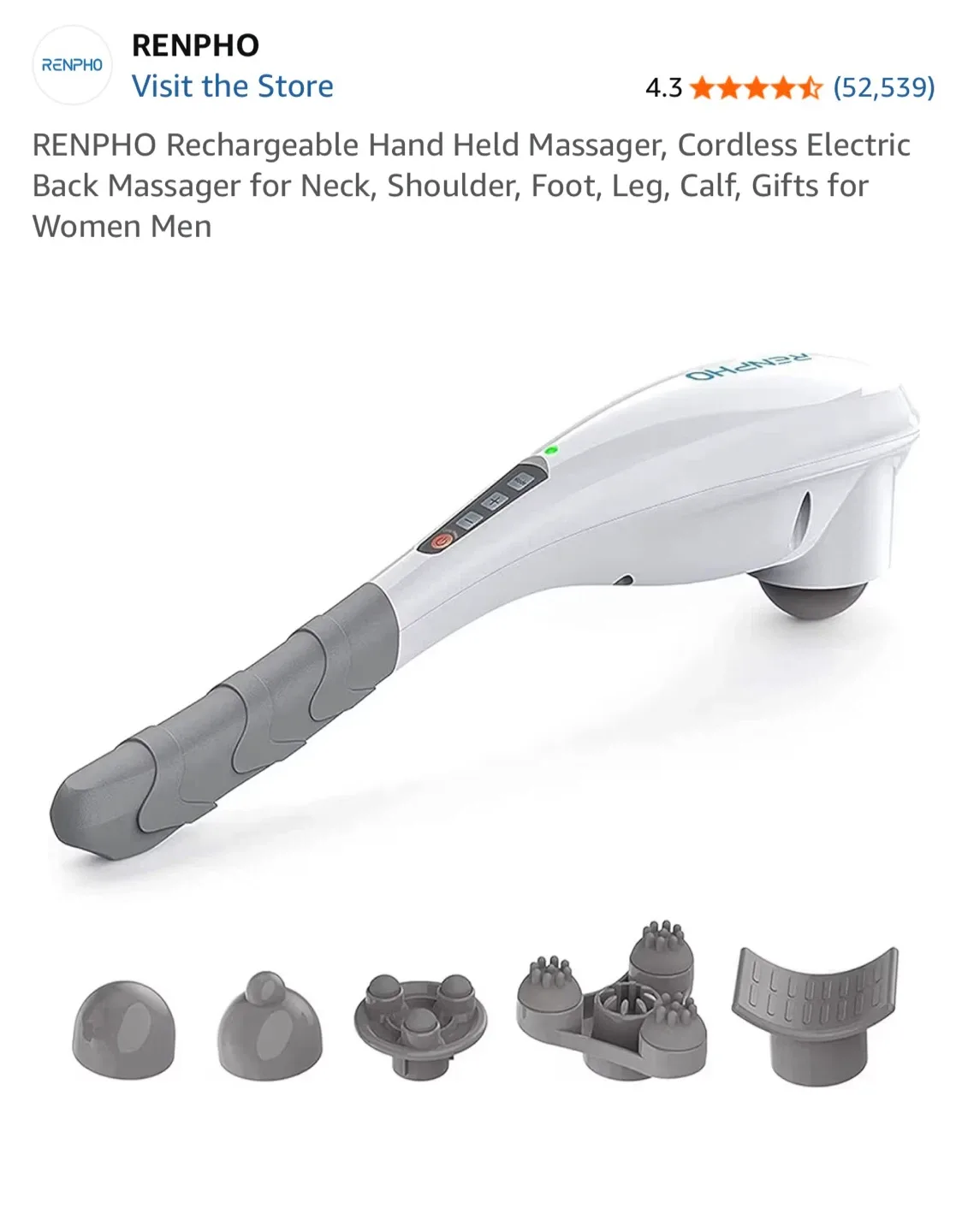 RENPHO Cordless Electric Massager - BRAND NEW image indicator(3)