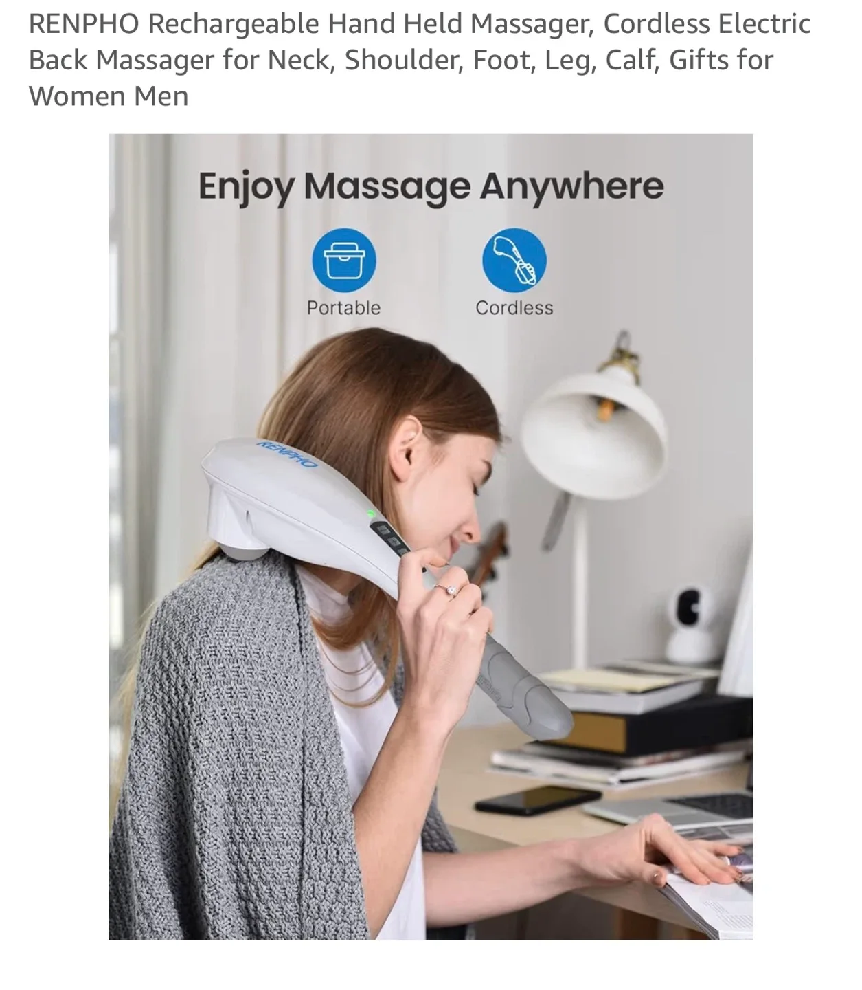 RENPHO Cordless Electric Massager - BRAND NEW image indicator(6)