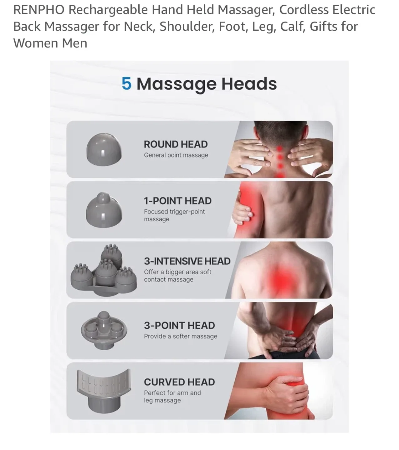 RENPHO Cordless Electric Massager - BRAND NEW image indicator(7)