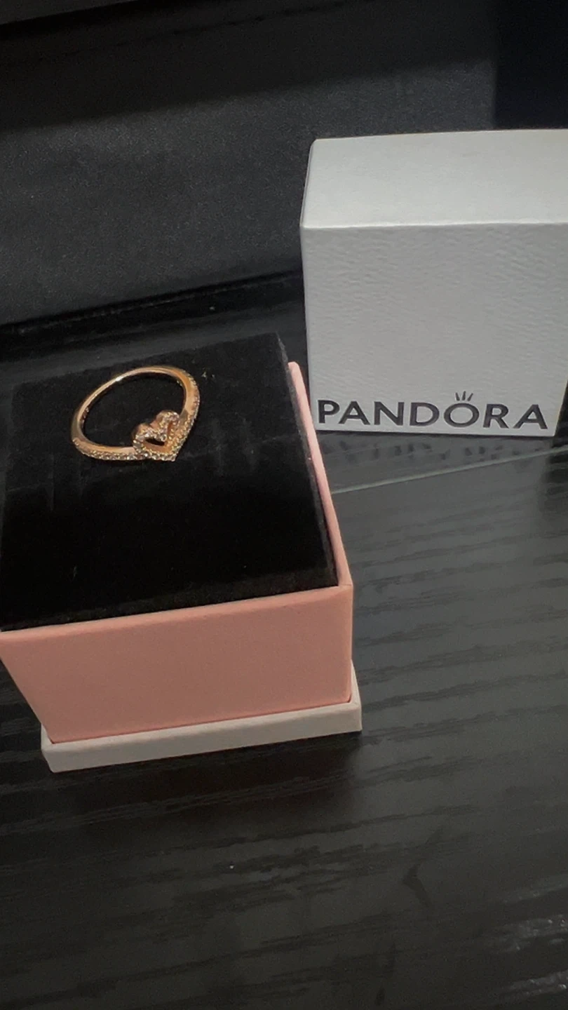 Pandora Sparkling Wishbone Heart Ring - photo 3