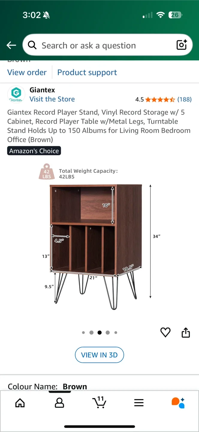 Giantex Vinyl Record Player Stand image indicator(2)