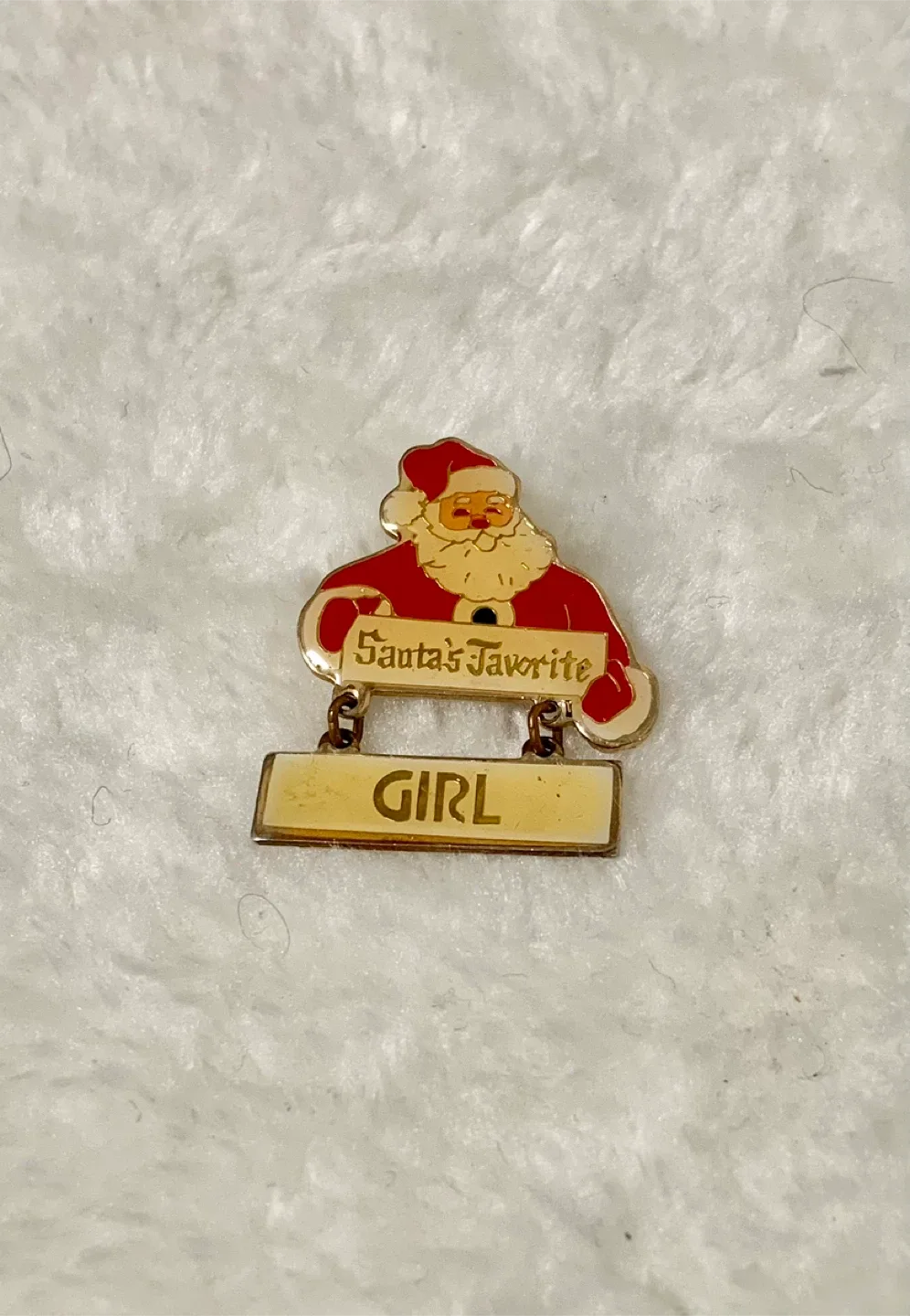Vintage Centennia Santa's Favorite Girl Pin image indicator(2)