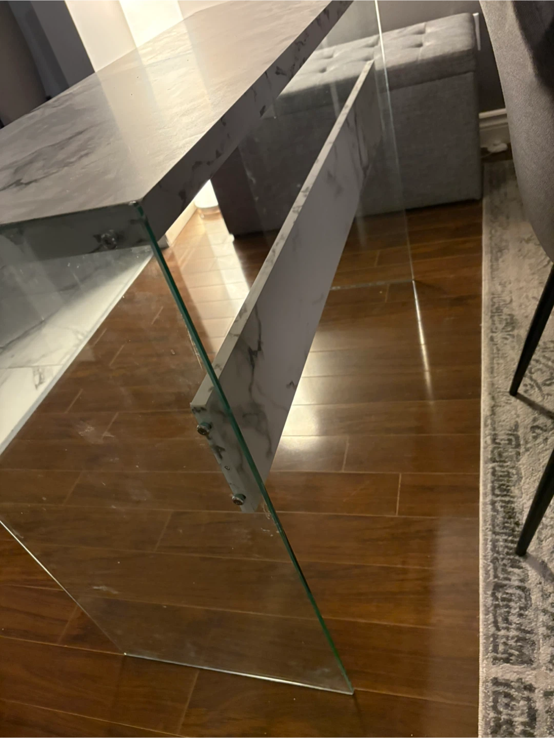 Marble Top Glass Console Table - photo 3