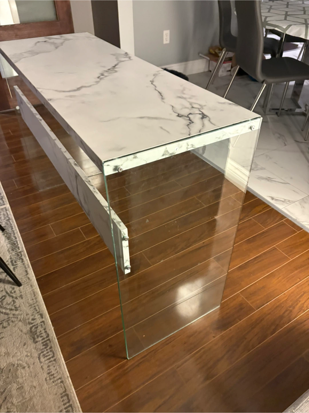 Marble Top Glass Console Table - photo 4