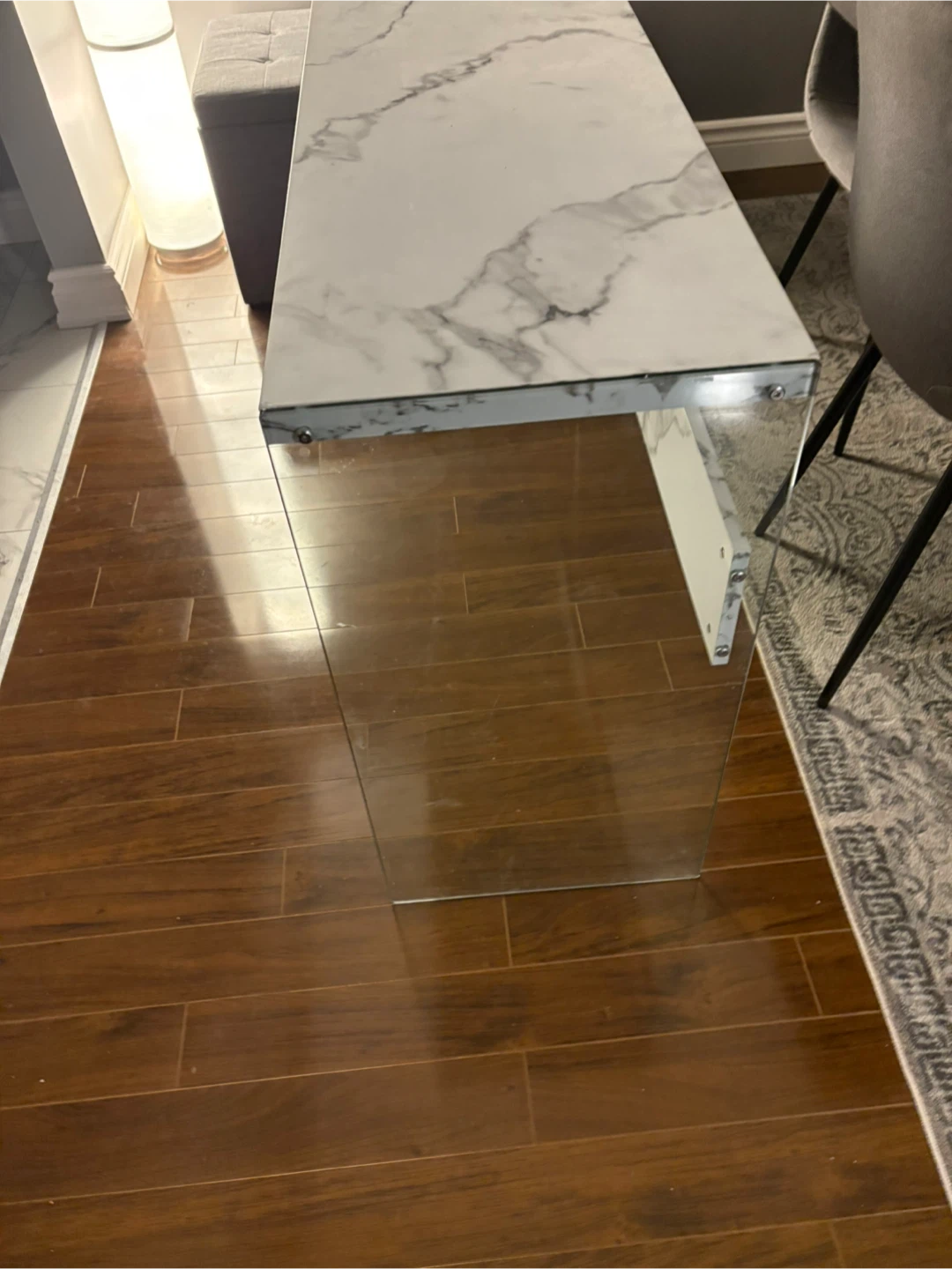 Marble Top Glass Console Table - photo 2