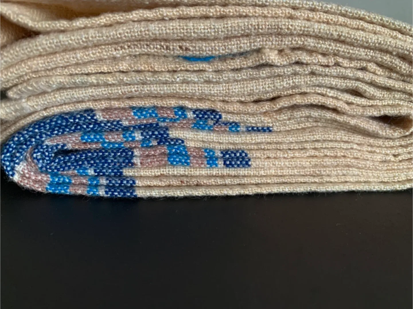 Vintage Woollen French Tablecloth 67"x 48" image indicator(8)