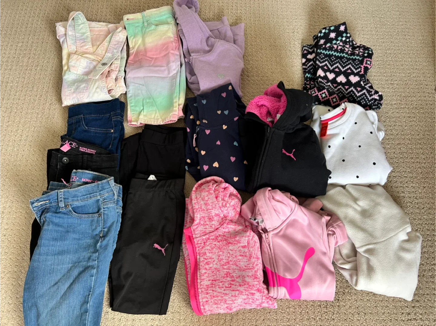 Girls' Clothing Bundle - Jeans, Overalls, Hoodies, Size 5/6