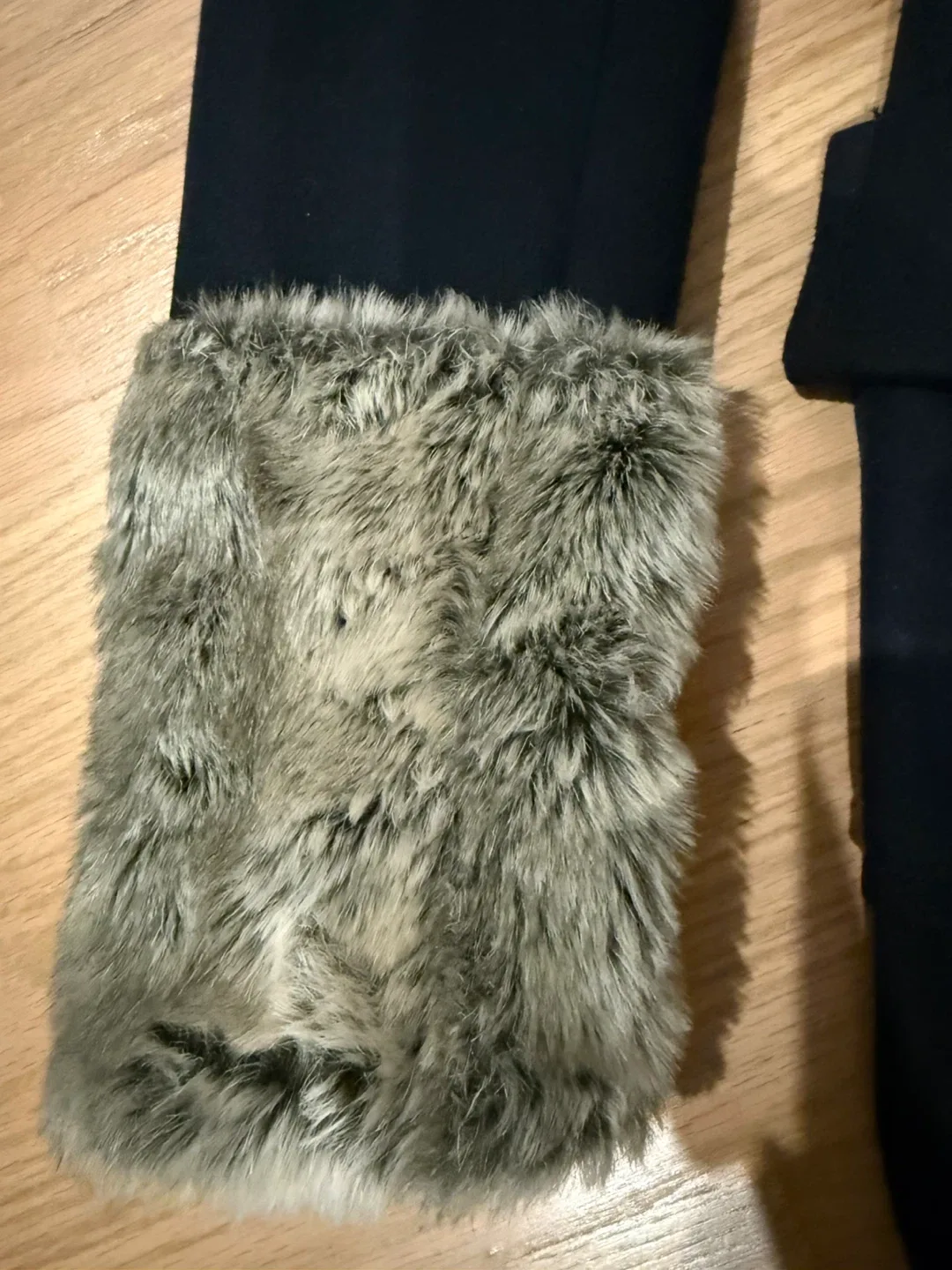 Navy Long Coat with Faux Fur image indicator(2)
