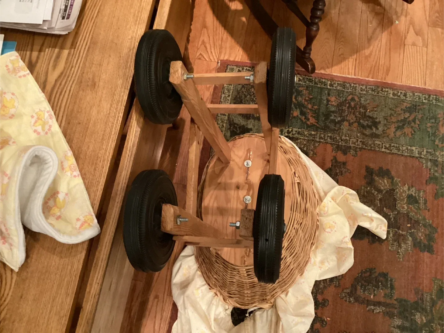 Brand New Wicker Bassinet Cradle Bed on Wheels or For Displaying image indicator(8)