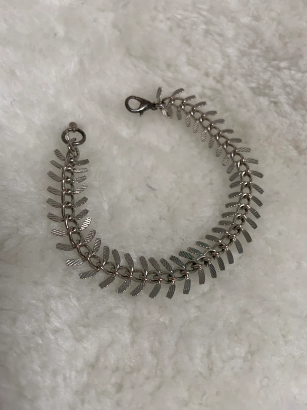 Antique Silver Coloured Fishbone Bracelet - photo 2