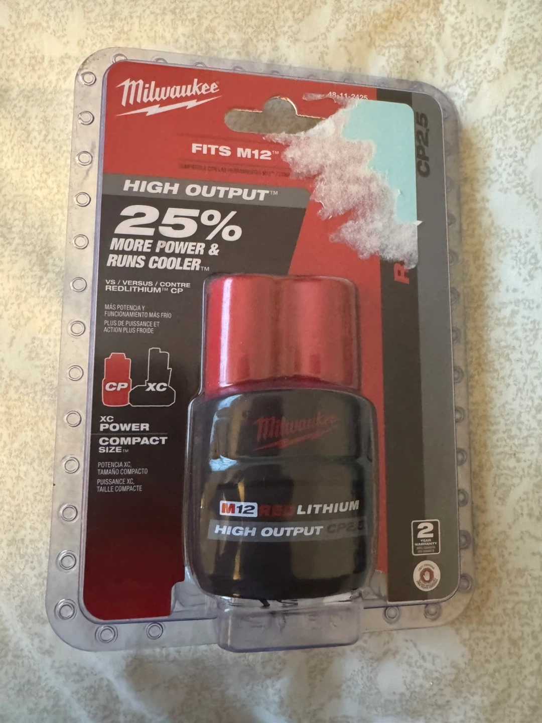 Milwaukee M12 REDLITHIUM CP2.5 Battery - New