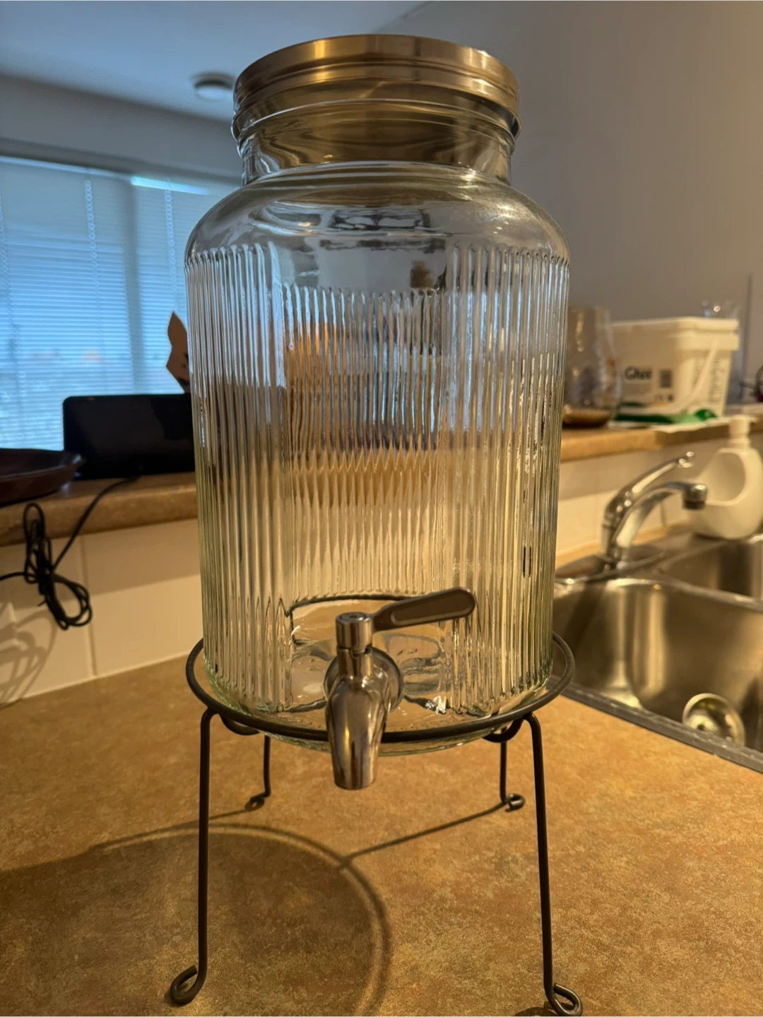 Glass Beverage Dispenser with Stand