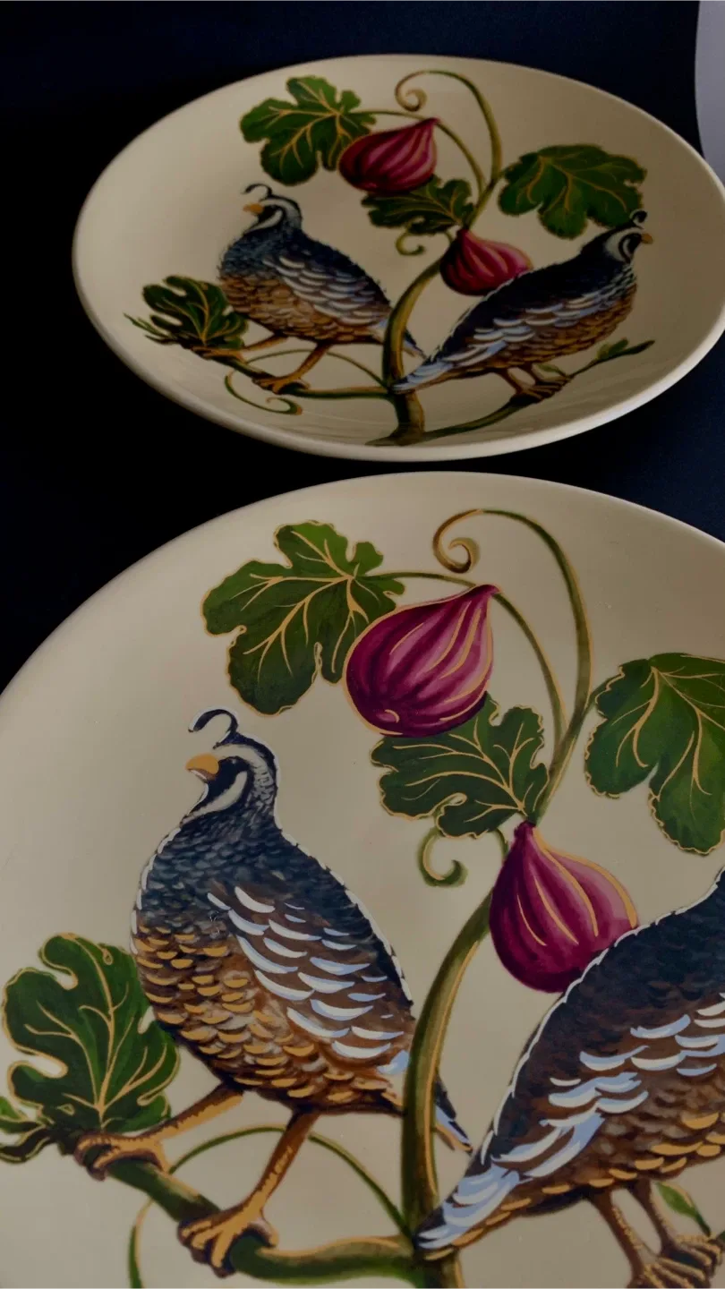 Pottery Barn Harvest Quail Plates (Set of 4) image indicator(4)