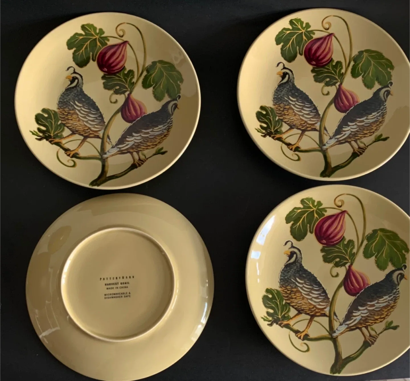 Pottery Barn Harvest Quail Plates (Set of 4) image indicator(3)