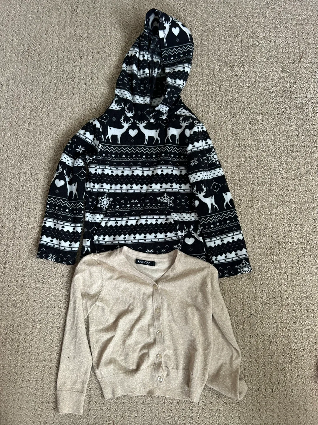 George Beige Cardigan & Hooded Sweater