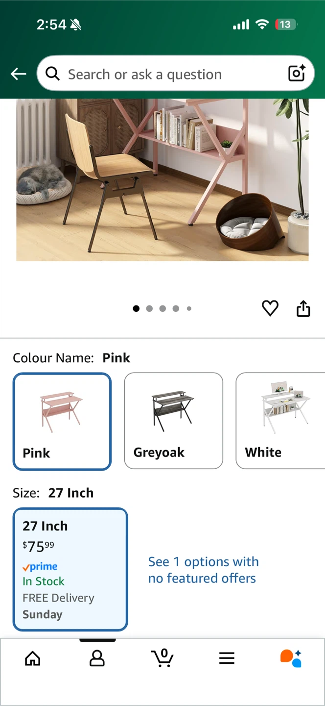 27" Pink Computer Desk - photo 3